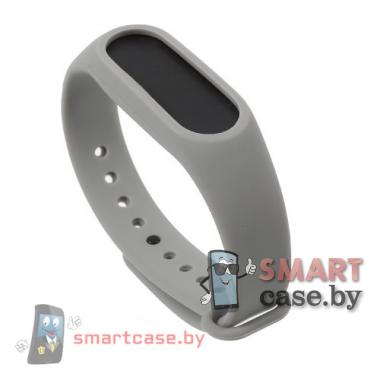 Ремешок для фитнес - браслета Mi Band 2 силиконовый (серый)