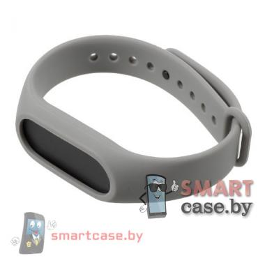 Ремешок для фитнес - браслета Mi Band 2 силиконовый (серый)