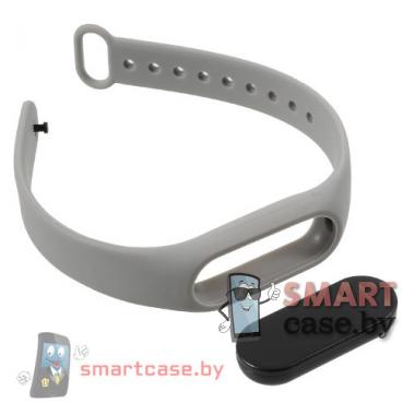 Ремешок для фитнес - браслета Mi Band 2 силиконовый (серый)