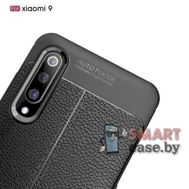 Силиконовый карбоновый чехол для Xiaomi Mi 9 (Чёрный)