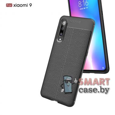 Силиконовый карбоновый чехол для Xiaomi Mi 9 (Чёрный)