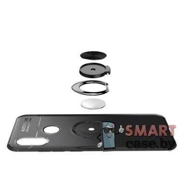 Силиконовый чехол + кольцо + магнит Ring Kickstand для Xiaomi Redmi Mi A2 (Чёрный)