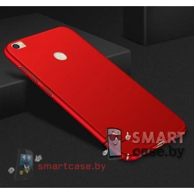 Пластиковый чехол для Xiaomi Mi Max 2 ультратонкий, софттач, 360 (бордовый)