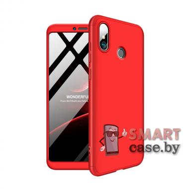 Трёхкомпонентный пластиковый чехол для Xiaomi Mi Max 3 (Красный)