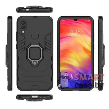 Гибридный противоударный чехол Kickstand для Xiaomi Redmi Note 7 (Чёрный)