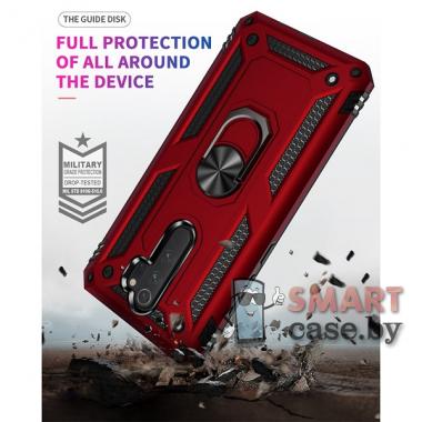 Противоударный чехол King TPU + PC с кольцом для Xiaomi Redmi Note 8 Pro (Синий)
