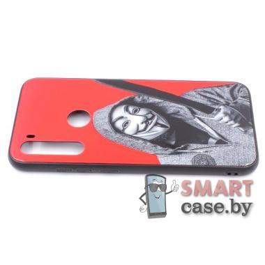 Силиконовый чехол со стеклянной крышкой для Xiaomi Redmi Note 8 (V-vendetta)