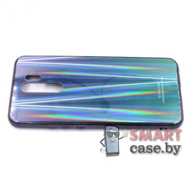Чехол силикон+стекло Xiaomi Redmi 9 Glass Case (Зеленый градиент)