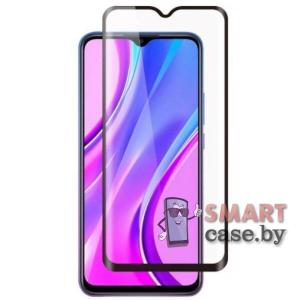 Защитное стекло для Xiaomi Redmi 9T 9H, 9D с полной проклейкой (Чёрное)