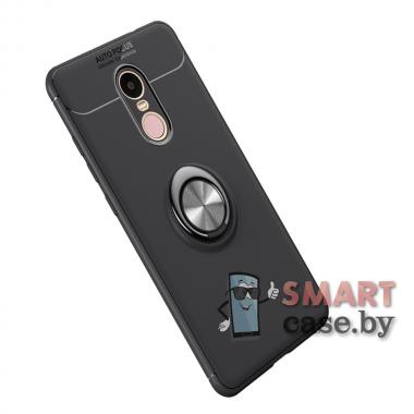 Силиконовый чехол + кольцо + магнит Ring Kickstand для Xiaomi Redmi Note 4/4X (Чёрный)