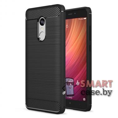 Силиконовый карбоновый чехол для Xiaomi Redmi Note 4/4X (Чёрный)