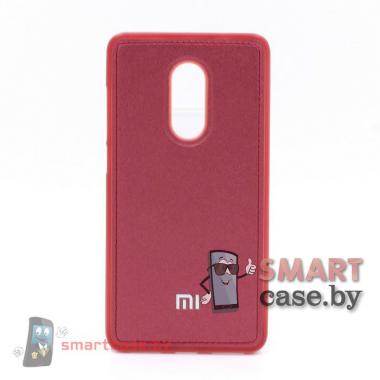Силиконовый чехол для Xiaomi Redmi Note 4/4X кожаный (Бордо)