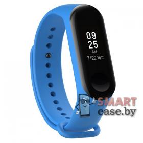 Ремешок для фитнес - браслета Mi Band 3/4 силиконовый (Светло-синий)