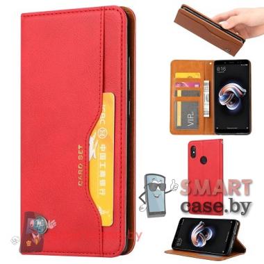 Чехол книжка для Xiaomi Redmi Note 5 Solid Wallet (красный)
