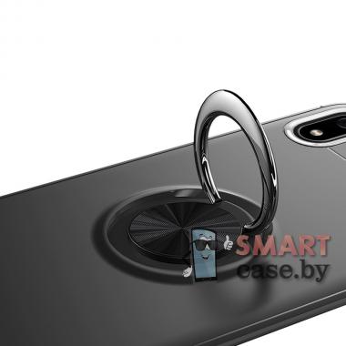 Силиконовый противоударный чехол + кольцо для Xiaomi Redmi 7A (Чёрный)