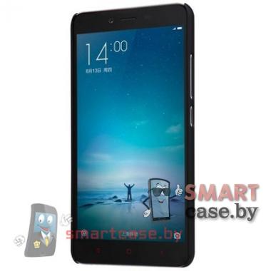 Чехол пластиковый для Xiaomi Redmi Note 2 Nillkin Frosted + пленка (Черный)