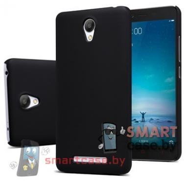 Чехол пластиковый для Xiaomi Redmi Note 2 Nillkin Frosted + пленка (Черный)