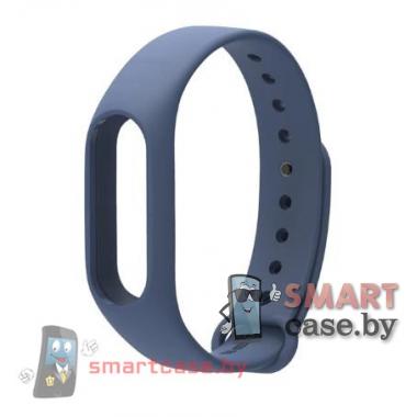 Ремешок для фитнес - браслета Mi Band 2 силиконовый (Темно-синий)