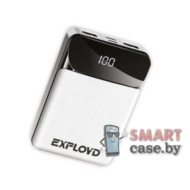Внешний аккумулятор EXPLOYD PB-910 мини 10000 мАh с индикатором 2 USB (Белый)