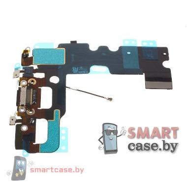 Шлейф для iPhone 7 разъем зарядки, микрофон OEM (черный)