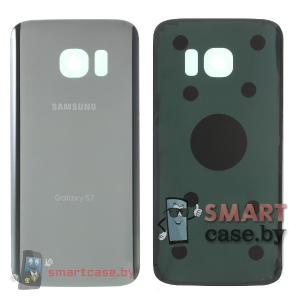 Задняя крышка, стекло для Samsung S7 со стикером OEM (серебро)