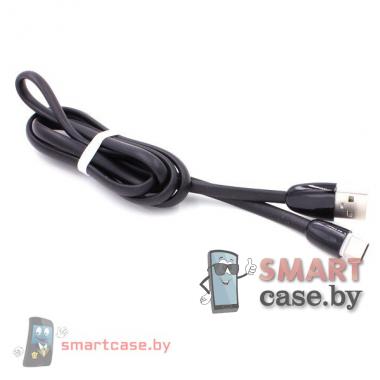 Кабель Type C - USB для зарядки и синхронизации 100см плоский (чёрный)