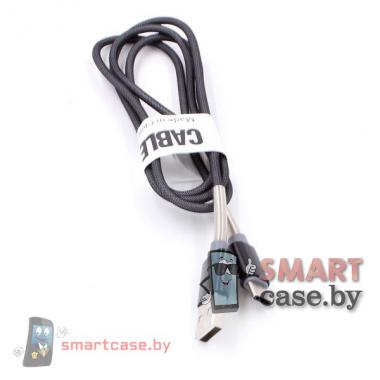 Кабель Type C - USB для зарядки и синхронизации 100см плетенный с защитой (черный)