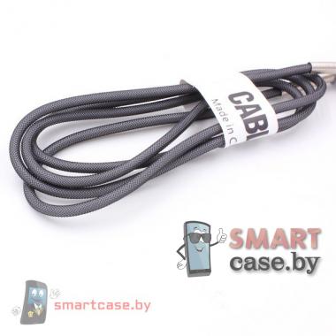 Кабель Type C - USB для зарядки и синхронизации 100см плетенный с защитой (черный)