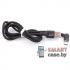 Дата-кабель USB - Type C угловой Profit QY-09 в нейлоновой оплётке 100см, 2.4 А (чёрный)