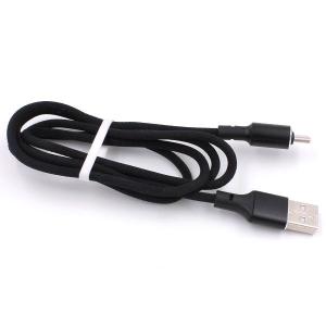 Дата-кабель USB - Type C Profit QY-16 в нейлоновой оплётке 100 см, 2.4А (чёрный)
