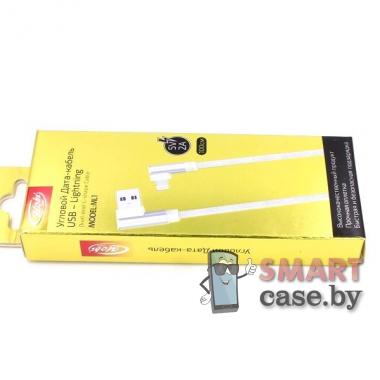 Кабель Apple Lighting - USB Mobi ML1 угловой, тканевый, 2.0 А, 100 см (песочный)