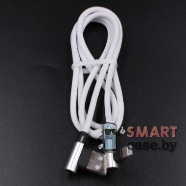 Кабель Apple Lighting - USB Mobi ML1 угловой, тканевый, 2.0 А, 100 см (белый)