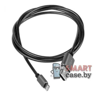 Кабель Apple Lighting - USB Longlife металлический 100 см (чёрный)
